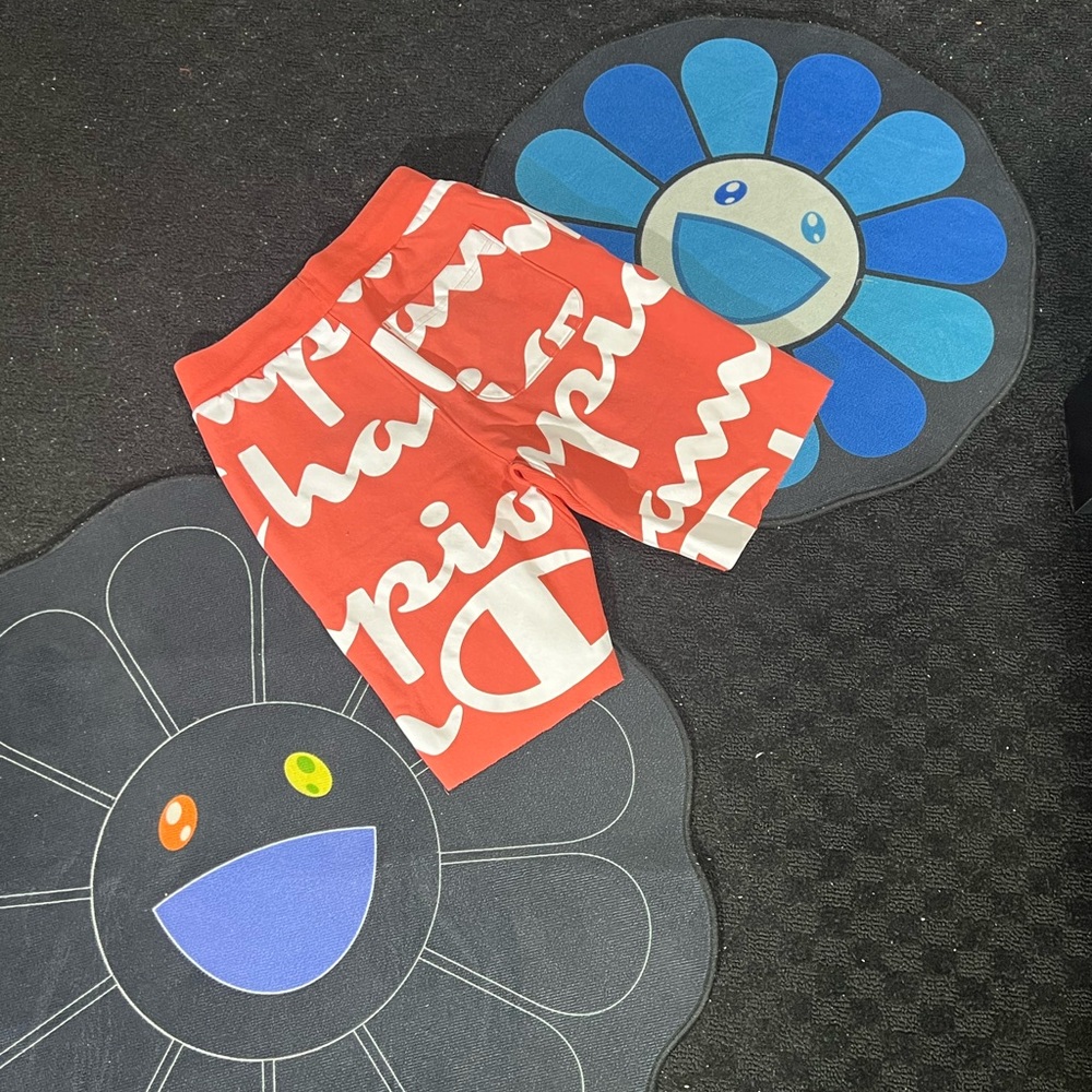 Mens Champion Shorts - Orange All Over Print